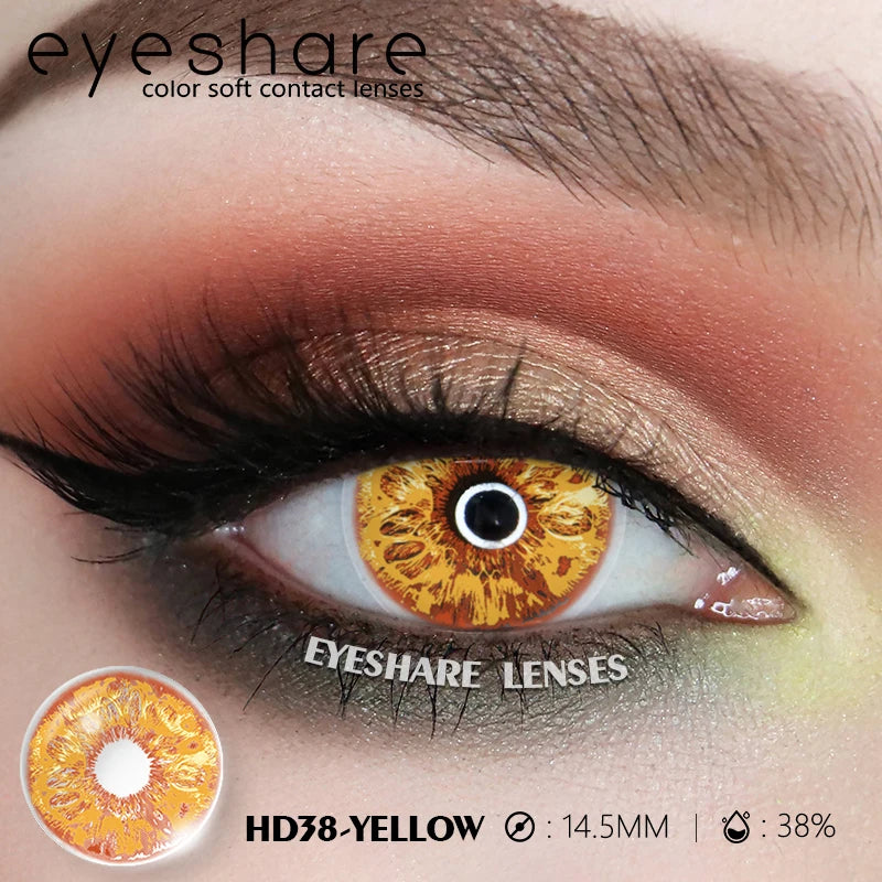 1 paire de lentilles de contact colorées pour cosplay, style anime, lentilles - 1 an