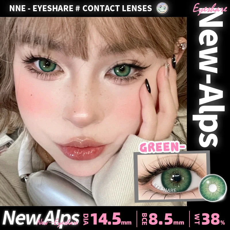 Lentilles de Contact Vertes Naturelles différentes teintes – Couleur Réaliste, Confort Longue Durée (1 Paire / 1 An)