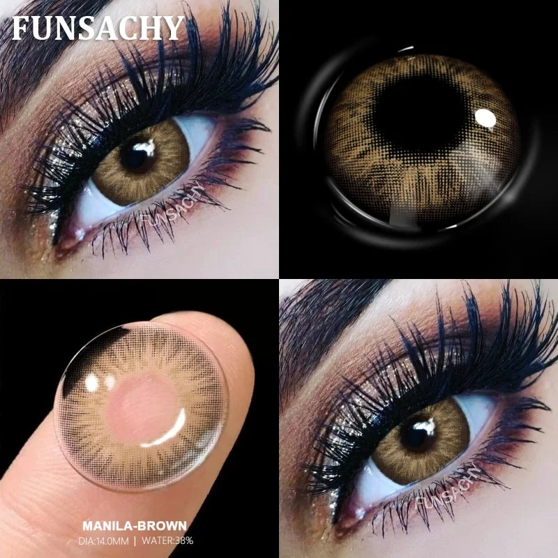 Lentilles de Contact Colorées Premium – Regard Intense marron, taupe- 1 an