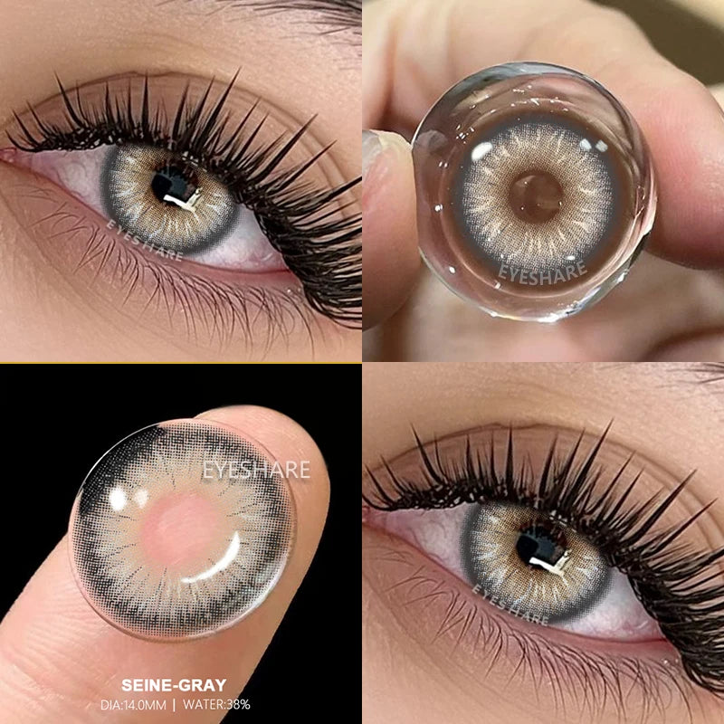 Lentilles Gris, Bleu, verte, marron Naturelles – Effet Réaliste & Regard Lumineux (1 An)