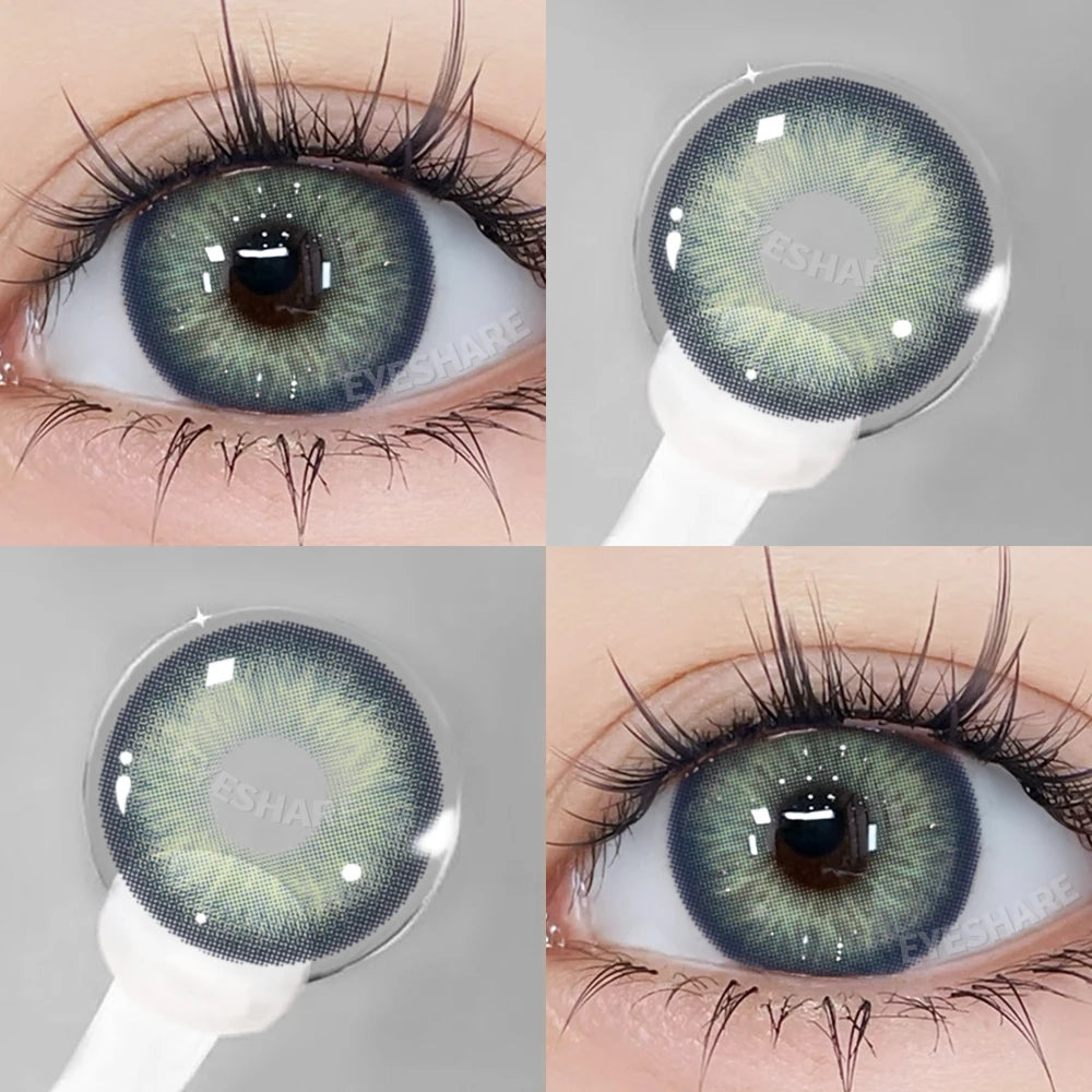 Lentilles de Contact Vertes Naturelles différentes teintes – Couleur Réaliste, Confort Longue Durée (1 Paire / 1 An)