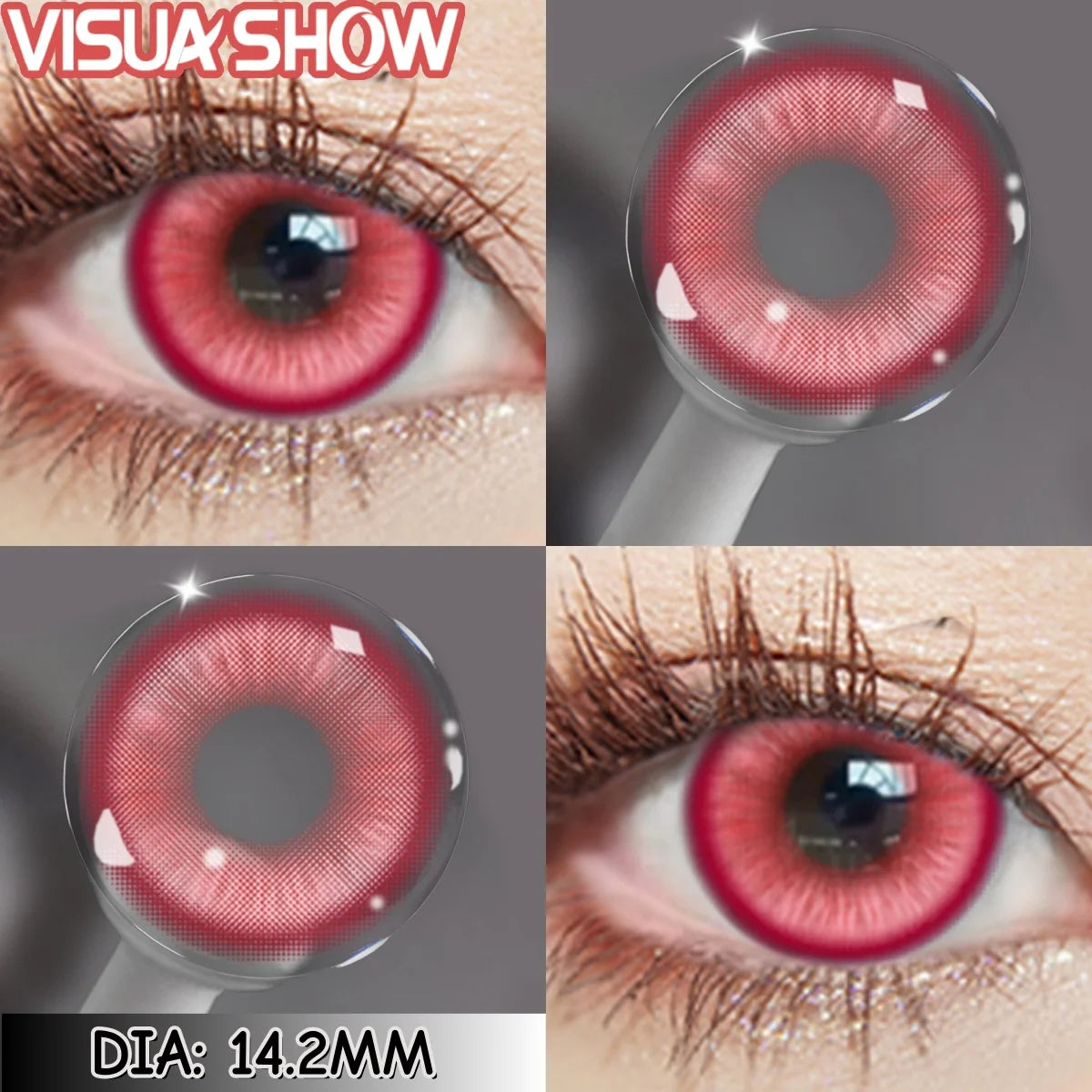 Lentilles de Contact Colorées Naturelles – Effet Réaliste (Bleu, Vert, Gris, Marron, Violet)  - 1 an