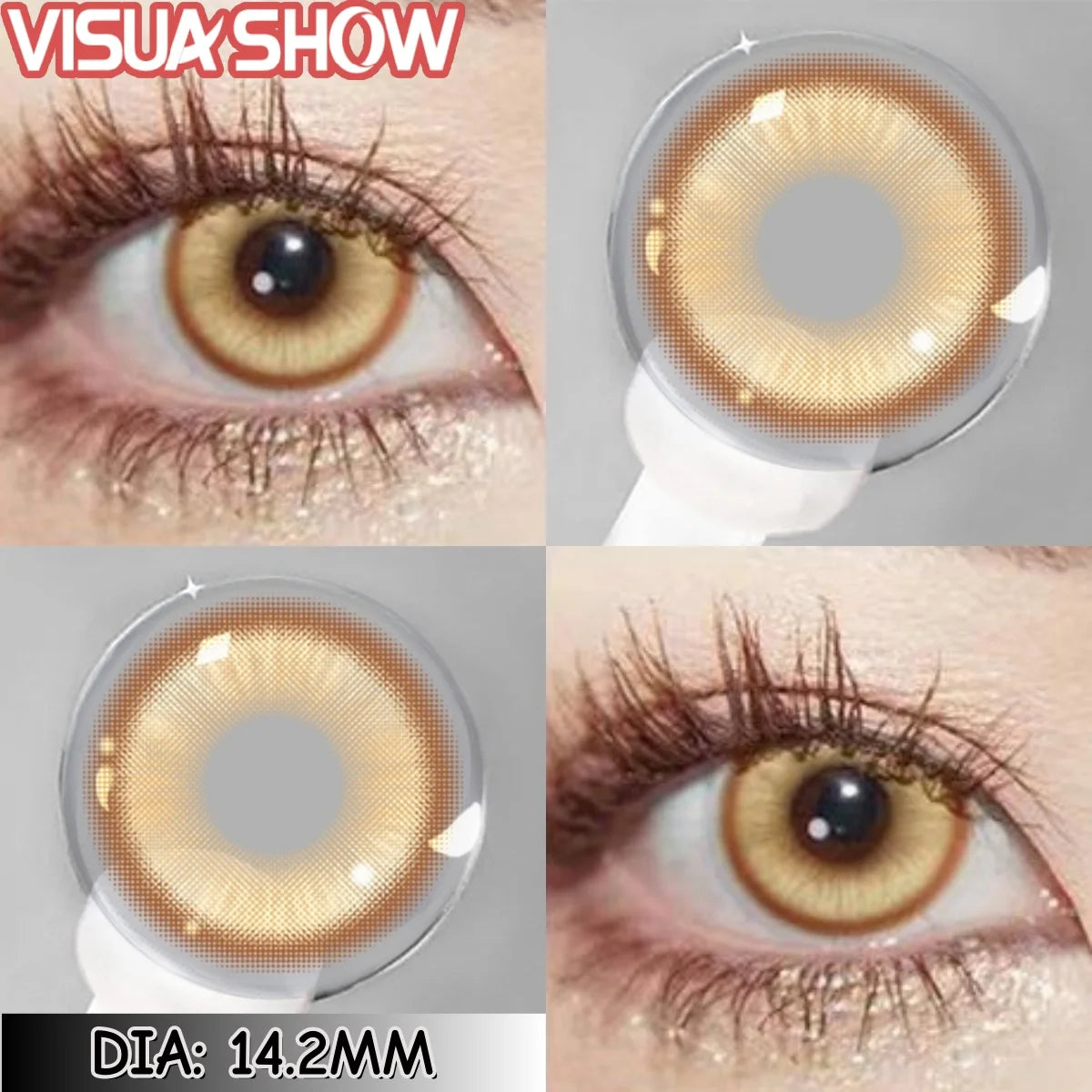 Lentilles de Contact Colorées Naturelles – Effet Réaliste (Bleu, Vert, Gris, Marron, Violet)  - 1 an