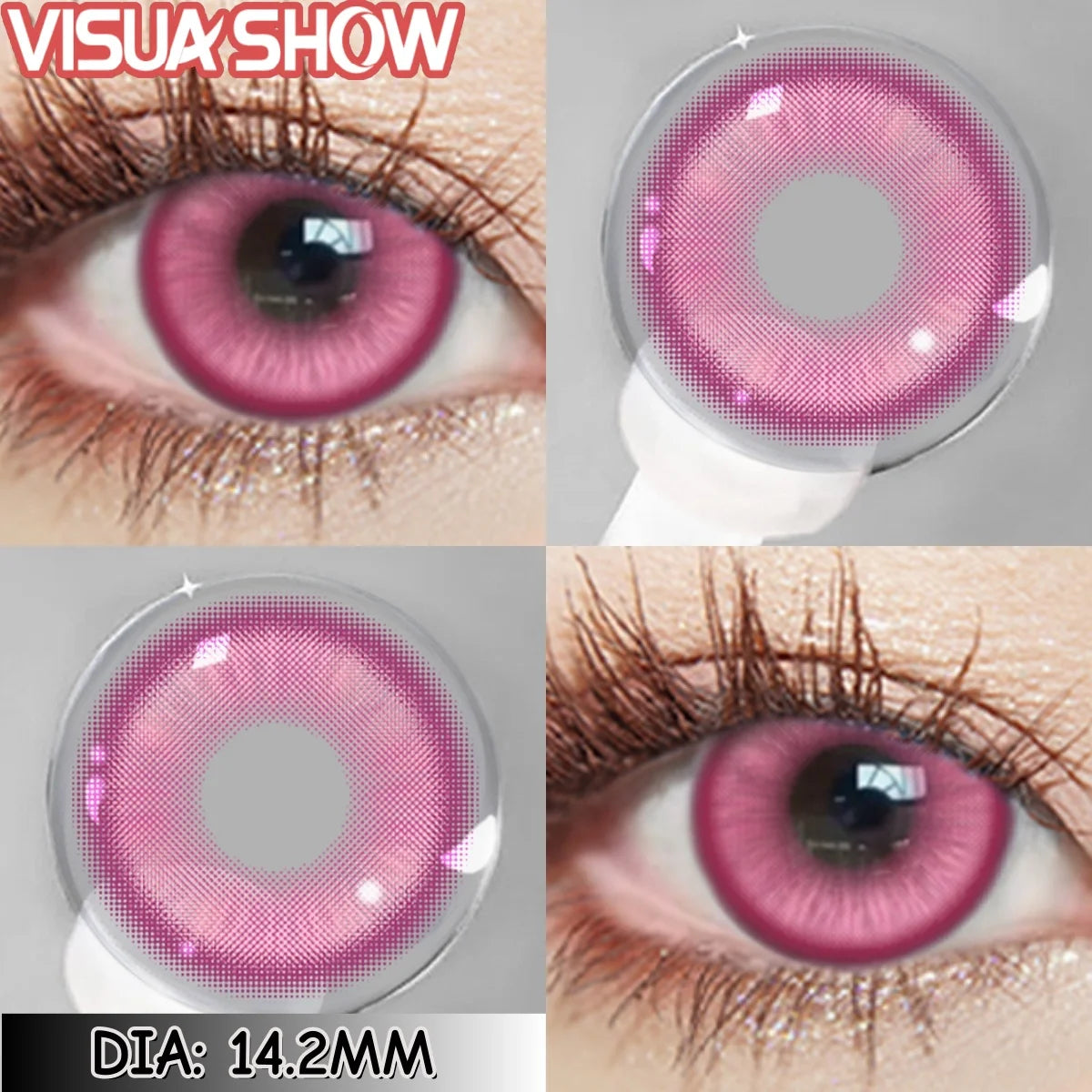 Lentilles de Contact Colorées Naturelles – Effet Réaliste (Bleu, Vert, Gris, Marron, Violet)  - 1 an