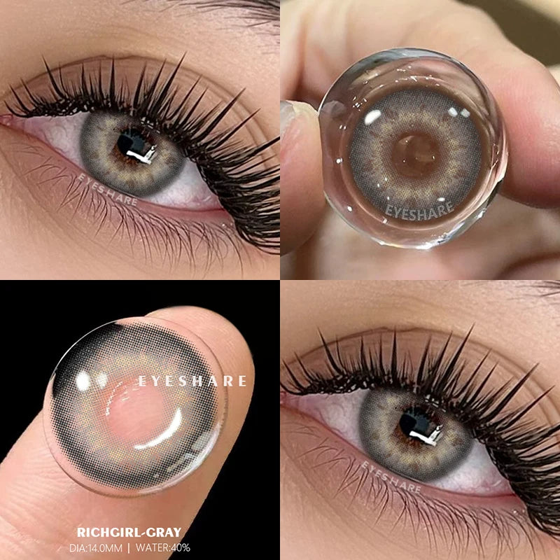Lentilles Gris, Bleu, verte, marron Naturelles – Effet Réaliste & Regard Lumineux (1 An)