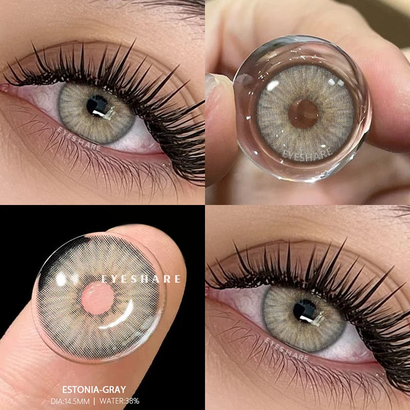 Lentilles Gris, Bleu, verte, marron Naturelles – Effet Réaliste & Regard Lumineux (1 An)