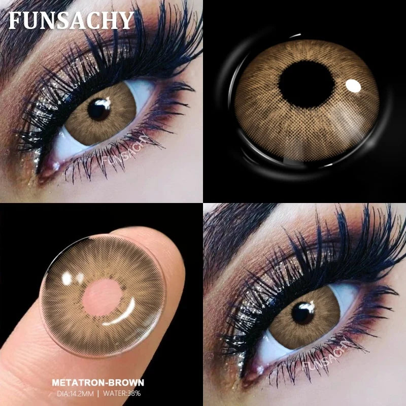 Lentilles de Contact Colorées Premium – Regard Intense marron, taupe- 1 an