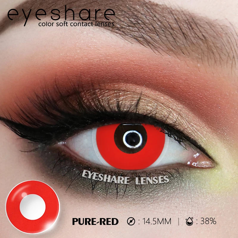 1 paire de lentilles de contact colorées pour cosplay, style anime, lentilles - 1 an