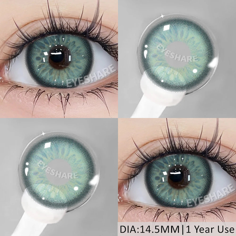 Lentilles de Contact Vertes Naturelles différentes teintes – Couleur Réaliste, Confort Longue Durée (1 Paire / 1 An)