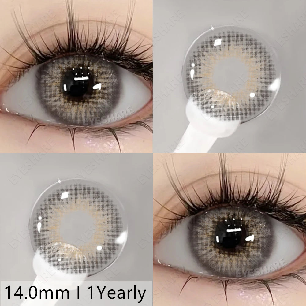 Lentilles de Contact Naturelles Agrandissantes – Effet Yeux de Poupée (Dolly Eyes) - 1 an - bleu, gris, vert d'eau, noisettes, jaune, orangé