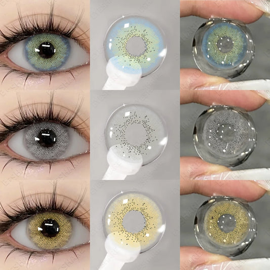 Lentilles de Contact Naturelles Agrandissantes – Effet Yeux de Poupée (Dolly Eyes) - 1 an - bleu, gris, vert d'eau, noisettes, jaune, orangé