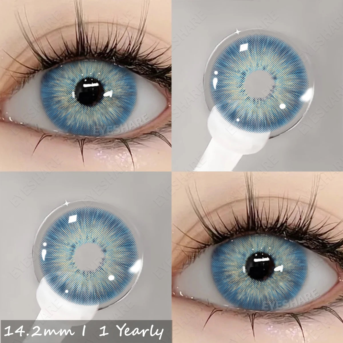 Lentilles de Contact Naturelles Agrandissantes – Effet Yeux de Poupée (Dolly Eyes) - 1 an - bleu, gris, vert d'eau, noisettes, jaune, orangé
