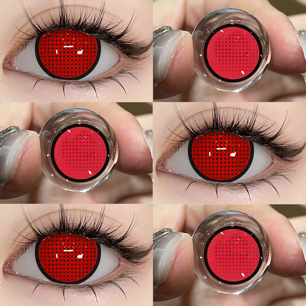 Lentilles de Contact Fantaisie & Cosplay – Effets Spéciaux (Cœur, Rouge, Anime, Halloween)