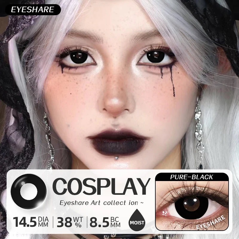 1 paire de lentilles de contact colorées pour cosplay, style anime, lentilles - 1 an