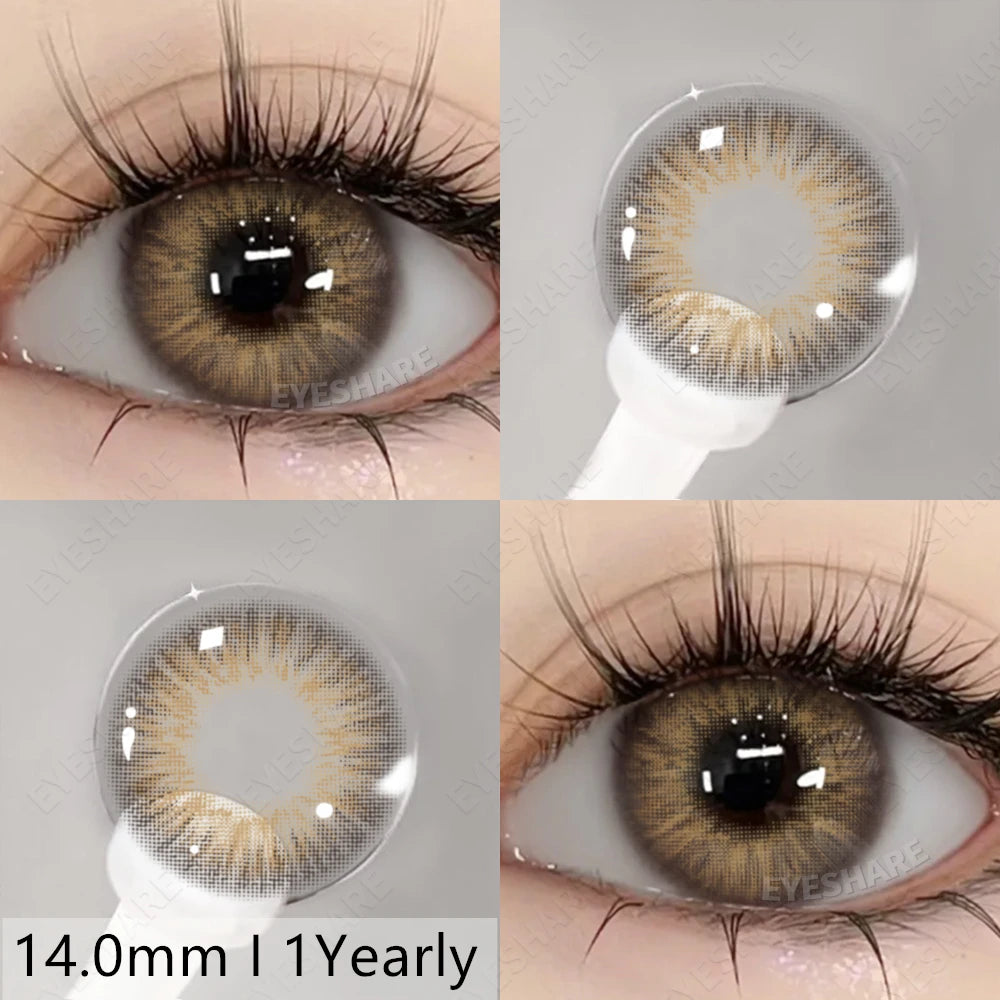 Lentilles de Contact Naturelles Agrandissantes – Effet Yeux de Poupée (Dolly Eyes) - 1 an - bleu, gris, vert d'eau, noisettes, jaune, orangé