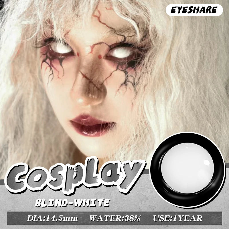 1 paire de lentilles de contact colorées pour cosplay, style anime, lentilles - 1 an