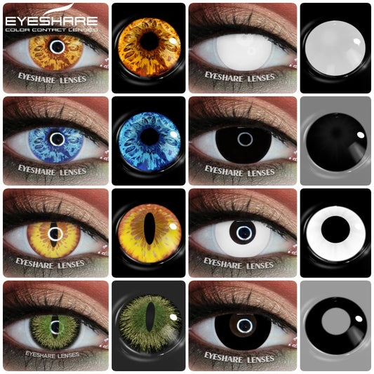 1 paire de lentilles de contact colorées pour cosplay, style anime, lentilles - 1 an