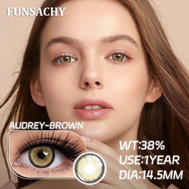 Lentilles de Contact Colorées Premium – Regard Intense marron, taupe- 1 an