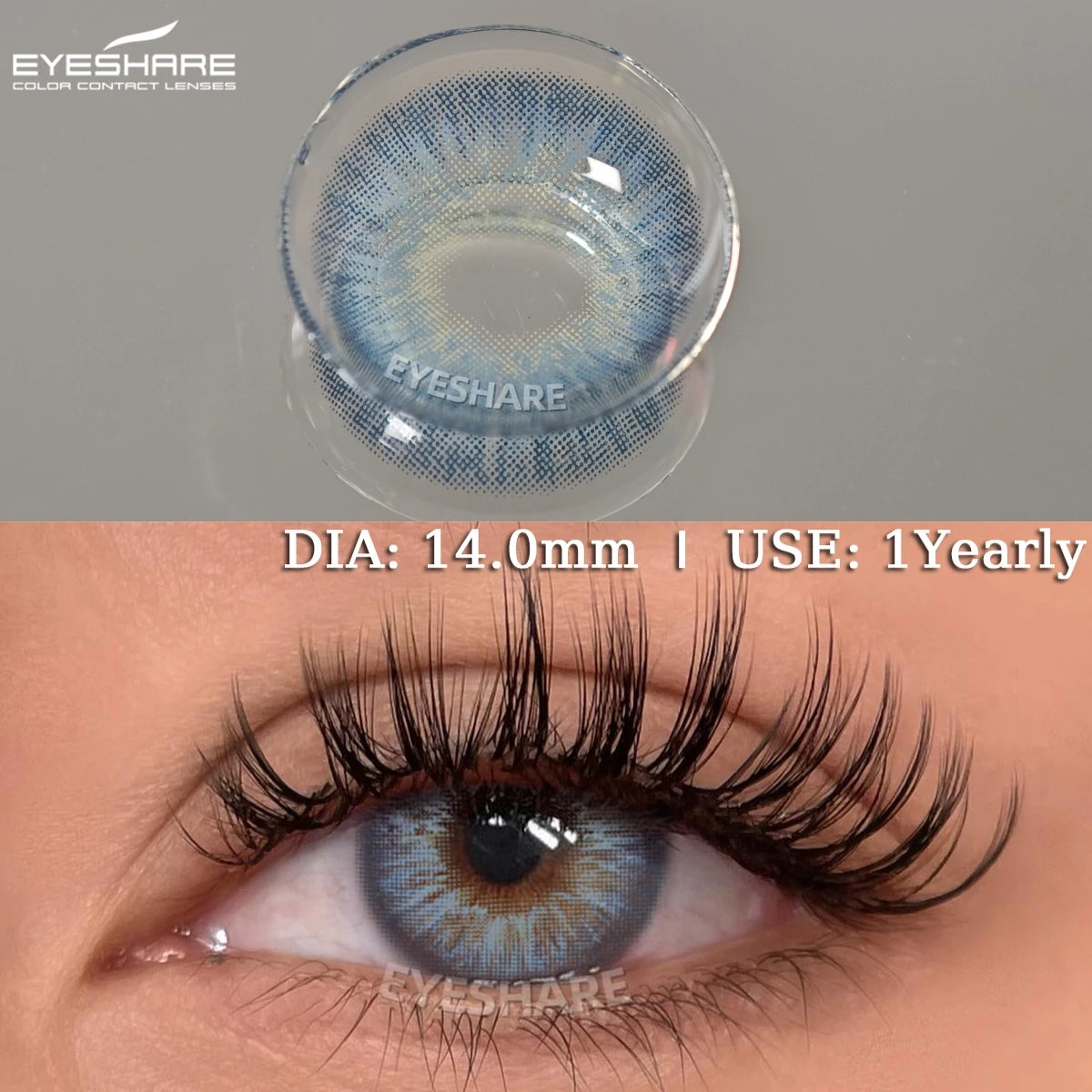 Lentilles de Contact Naturelles Agrandissantes – Effet Yeux de Poupée (Dolly Eyes) - 1 an - bleu, gris, vert d'eau, noisettes, jaune, orangé