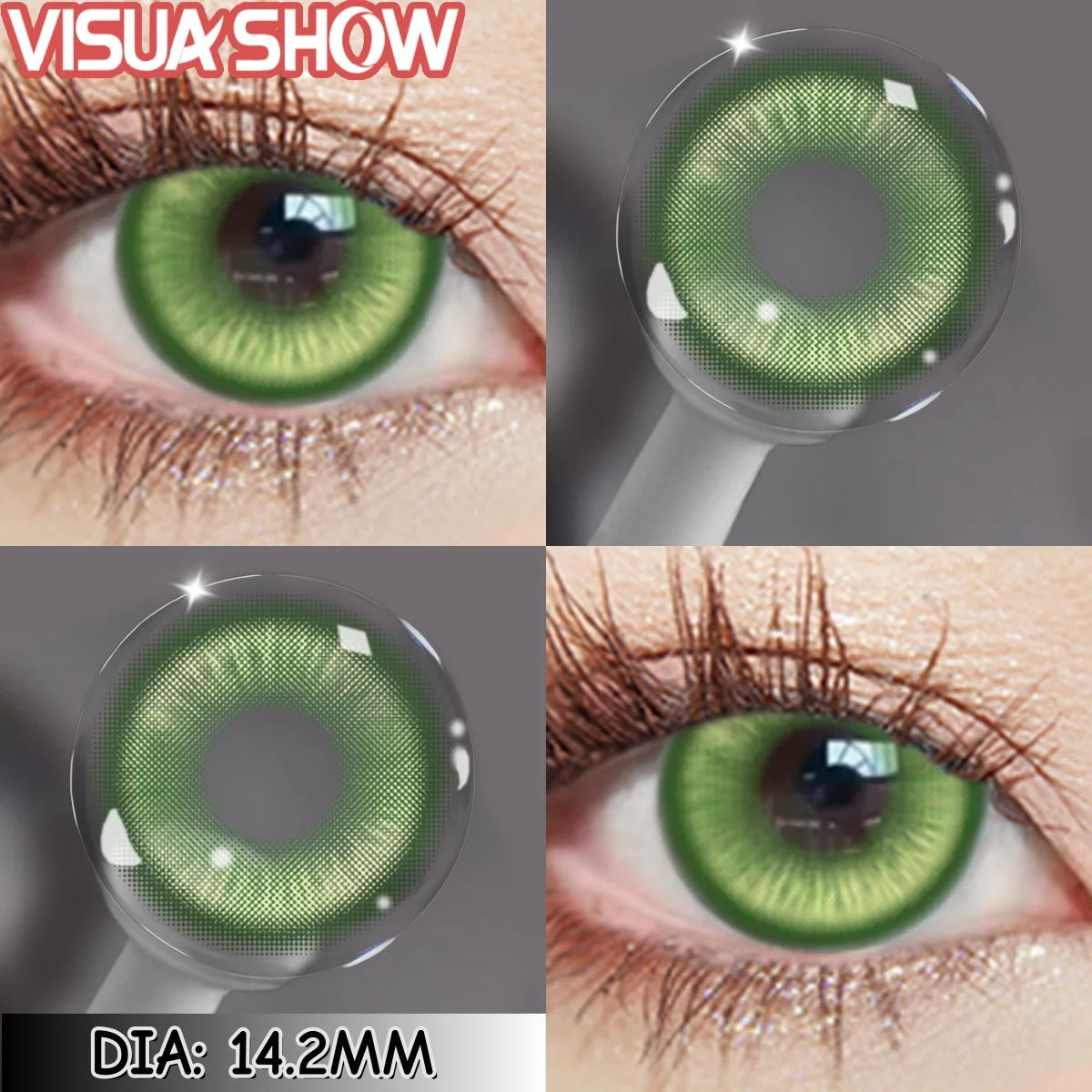 Lentilles de Contact Colorées Naturelles – Effet Réaliste (Bleu, Vert, Gris, Marron, Violet)  - 1 an