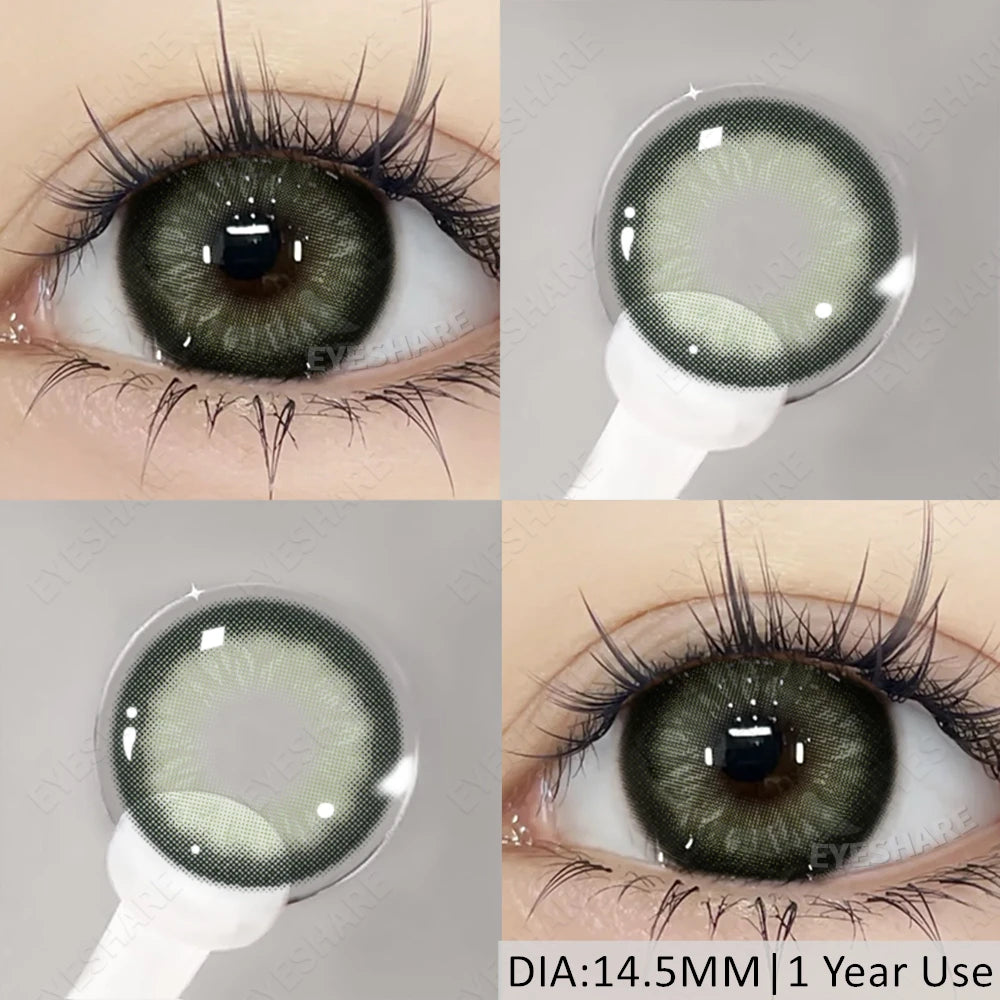 Lentilles de Contact Vertes Naturelles différentes teintes – Couleur Réaliste, Confort Longue Durée (1 Paire / 1 An)