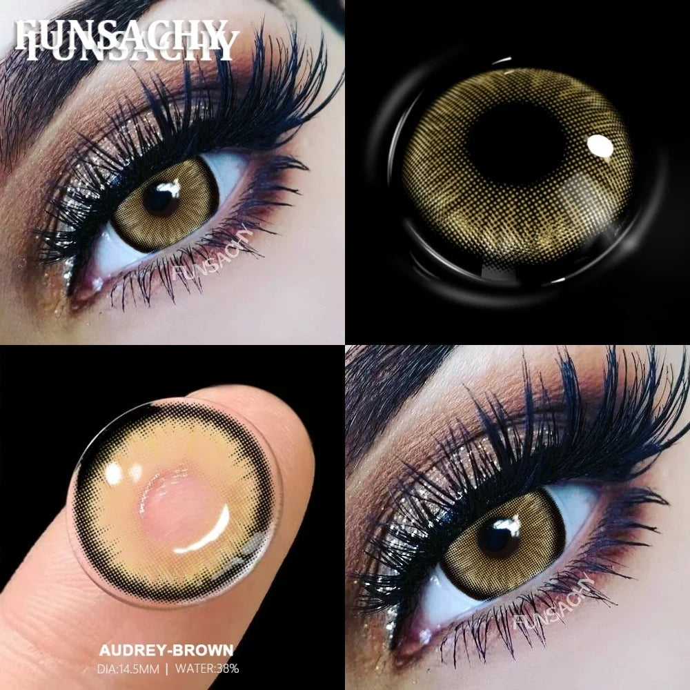 Lentilles de Contact Colorées Premium – Regard Intense marron, taupe- 1 an