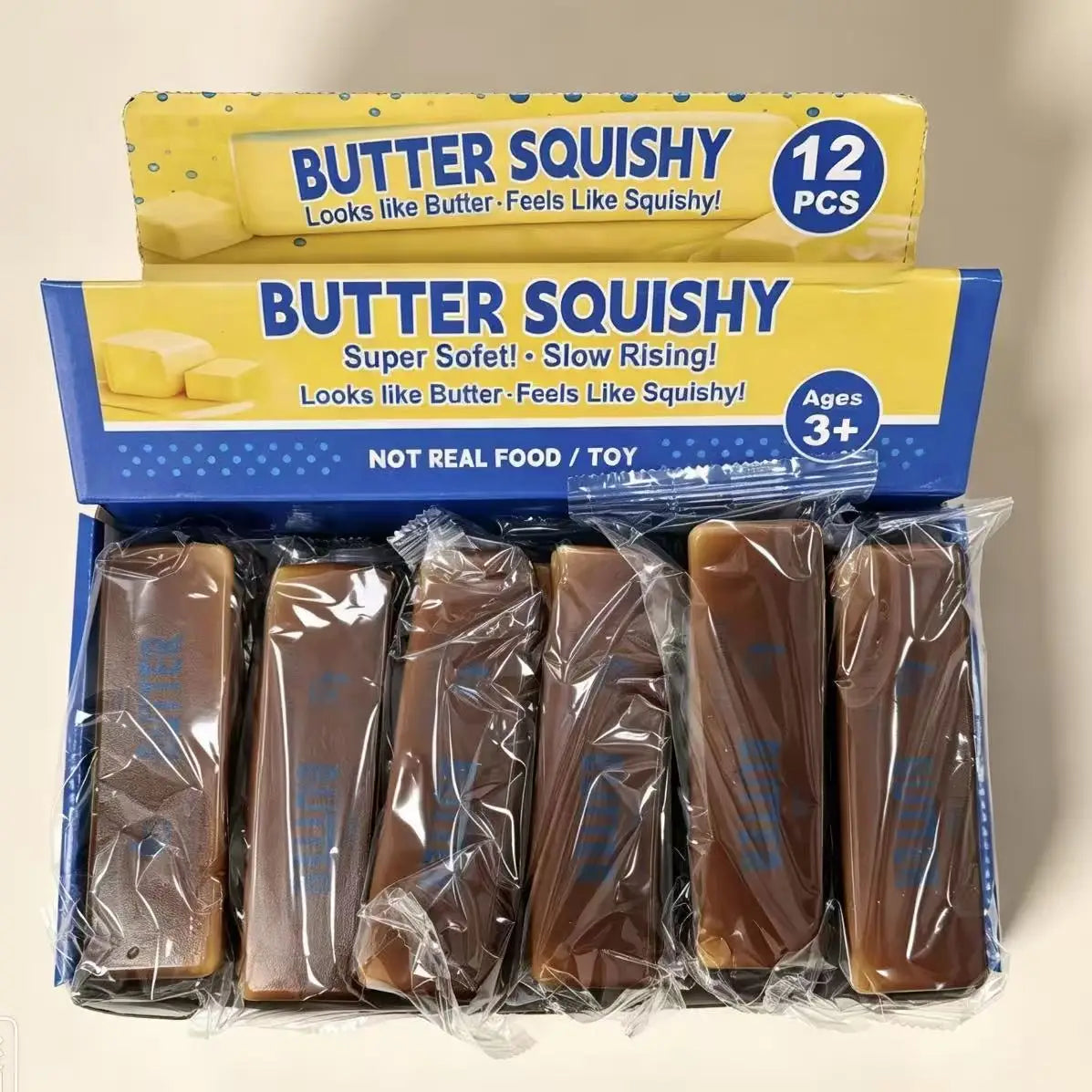 🍫 Jouet Anti-Stress Squishy Bâton de Beurre Chocolaté Remontée Lente