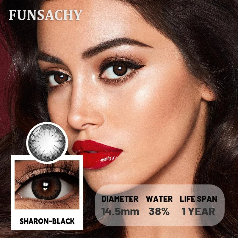 Lentilles de Contact Colorées Premium – Regard Intense marron, taupe- 1 an
