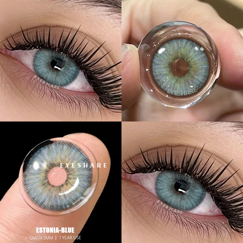 Lentilles Gris, Bleu, verte, marron Naturelles – Effet Réaliste & Regard Lumineux (1 An)