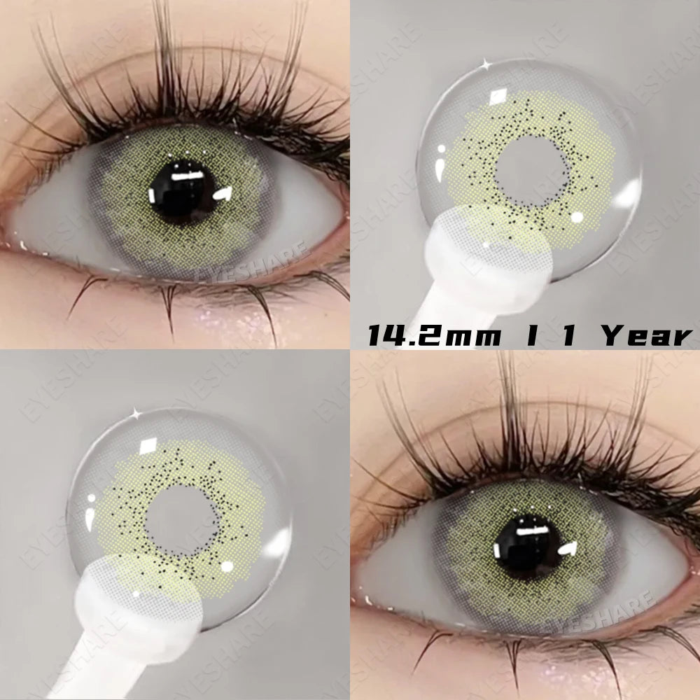 Lentilles de Contact Naturelles Agrandissantes – Effet Yeux de Poupée (Dolly Eyes) - 1 an - bleu, gris, vert d'eau, noisettes, jaune, orangé