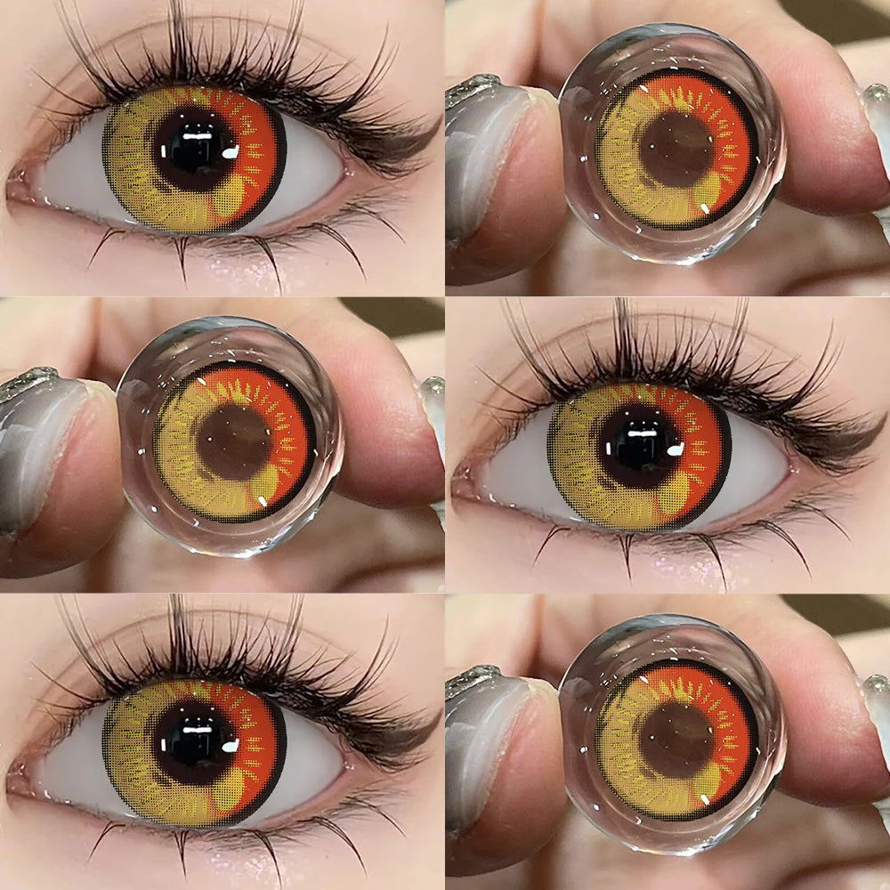 Lentilles de Contact Fantaisie & Cosplay – Effets Spéciaux (Cœur, Rouge, Anime, Halloween)