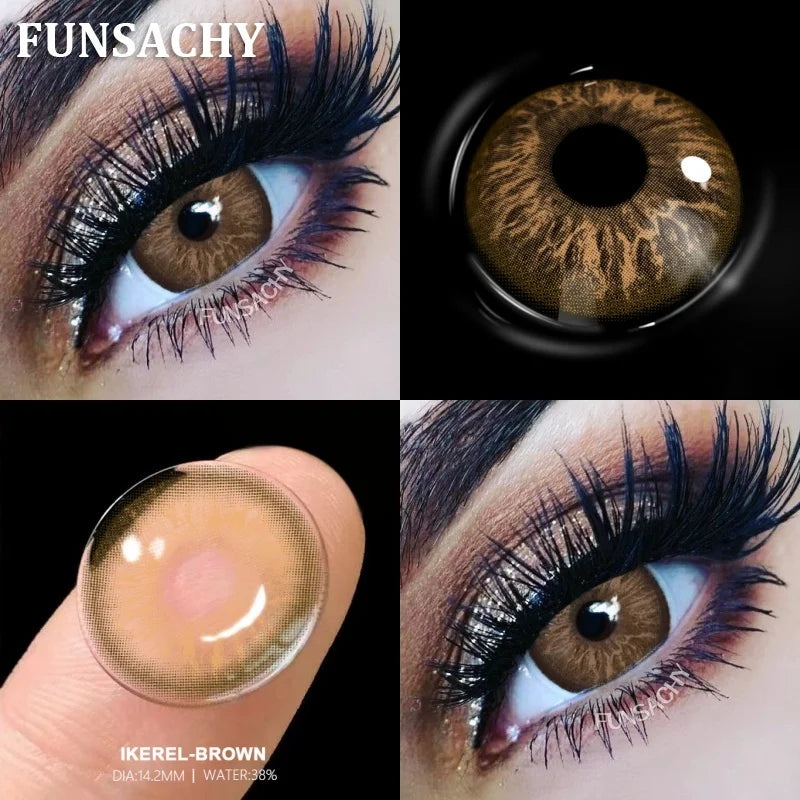 Lentilles de Contact Colorées Premium – Regard Intense marron, taupe- 1 an