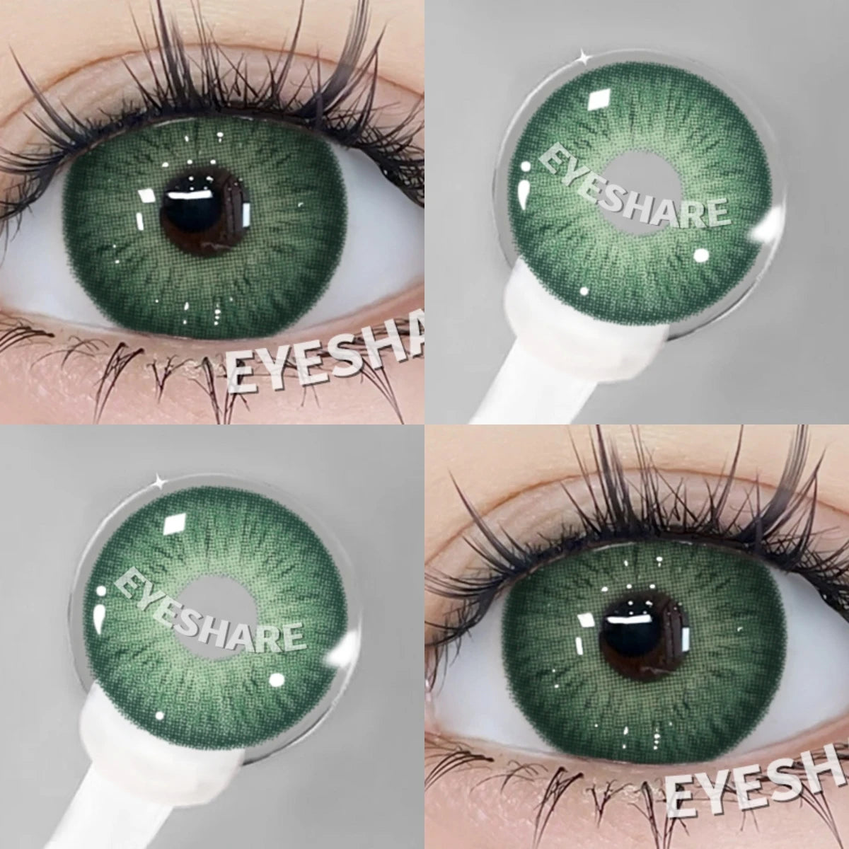 Lentilles de Contact Vertes Naturelles différentes teintes – Couleur Réaliste, Confort Longue Durée (1 Paire / 1 An)