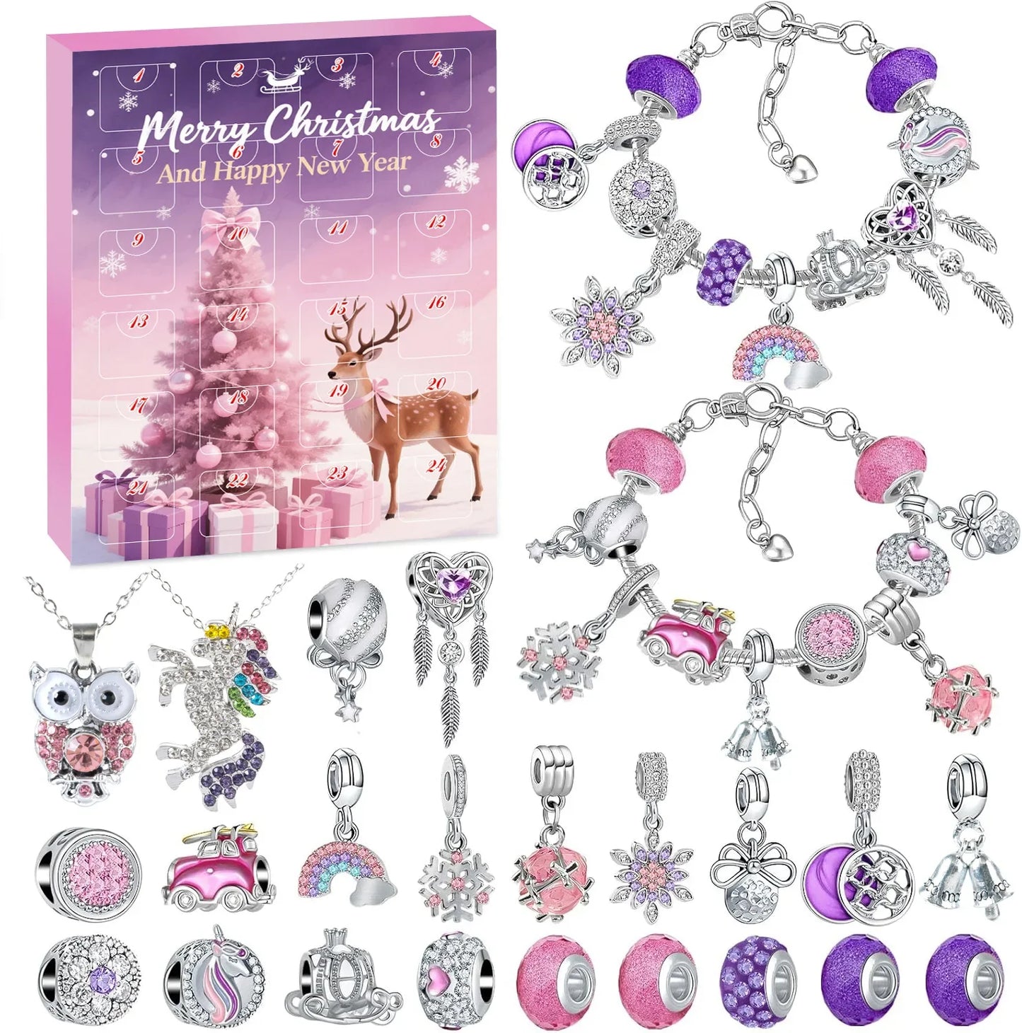 Calendrier de l'Avent 2026 Bijoux Bracelet DIY 24 Jours Compte a Rebours Noel