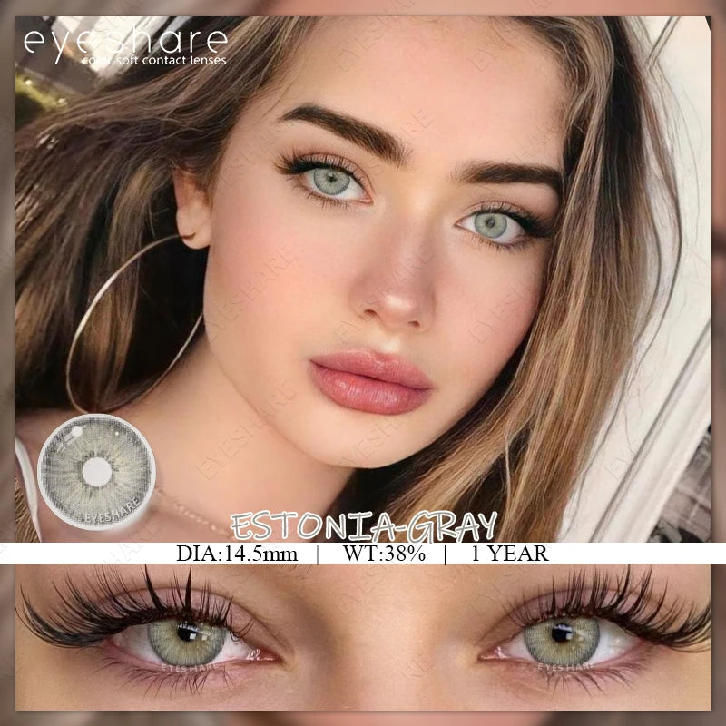 Lentilles Gris, Bleu, verte, marron Naturelles – Effet Réaliste & Regard Lumineux (1 An)