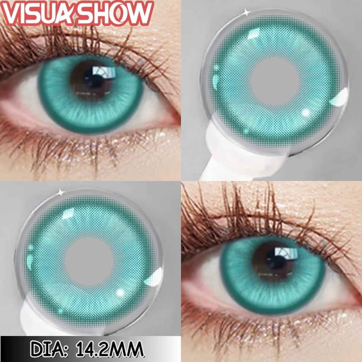 Lentilles de Contact Colorées Naturelles – Effet Réaliste (Bleu, Vert, Gris, Marron, Violet)  - 1 an
