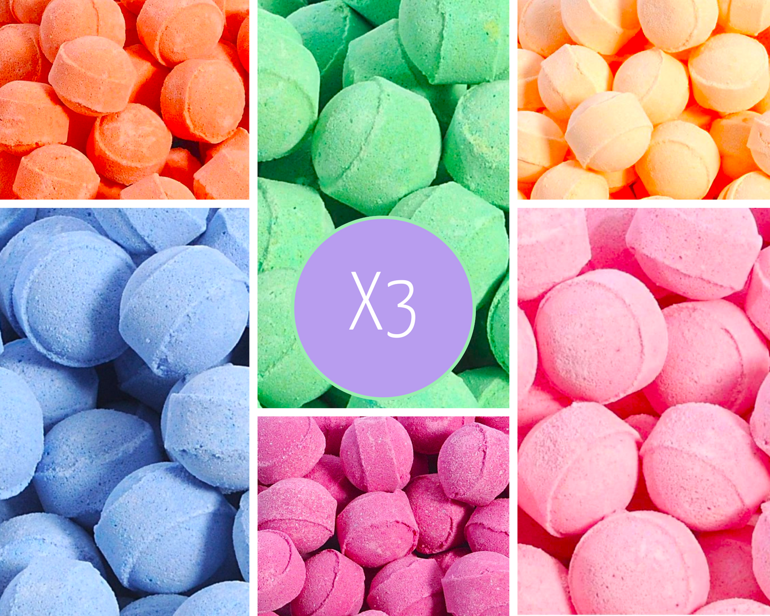 Mini Boules de Bain Effervescentes Parfumées lot de x3 – Mes