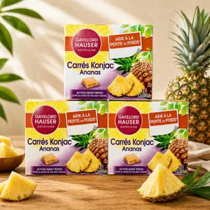 Carrés Konjac Ananas Aide à la Perte de Poids - 10 carrés - 100gr Lot De X3