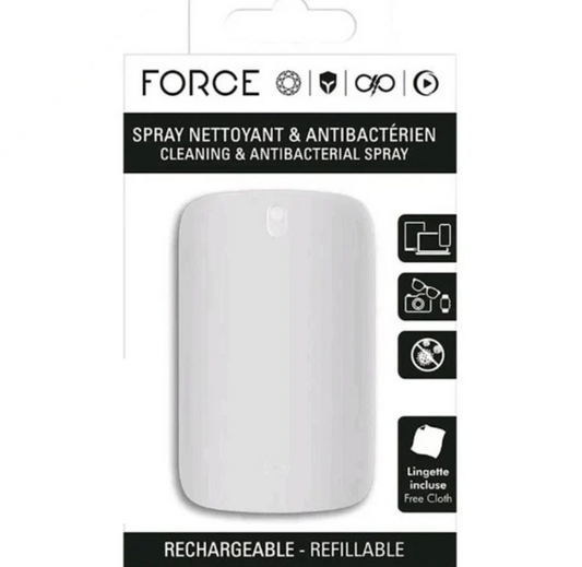 Antibacterial Cleaning Spray 15ml with Fixing Notch White Phone