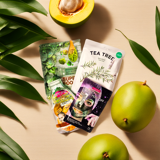 Lot de 4 masques en tissu - Peaux à imperfections (Régulateur de sébum - Nettoie en profondeur)