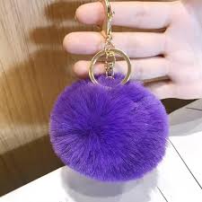 Llavero de Joyería, Bolsa de Borlas, Pompón Suave de Piel, Moda Femenina, Idea de Regalo, Coche, Niña