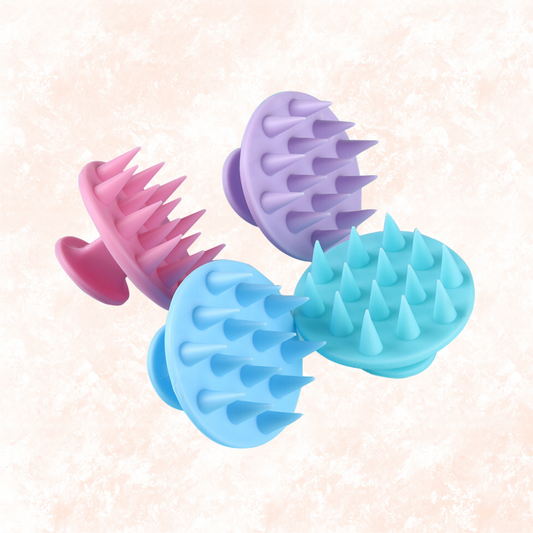 Brosse shampoing massage de tête en silicone doux 2 en 1 Lila Violet