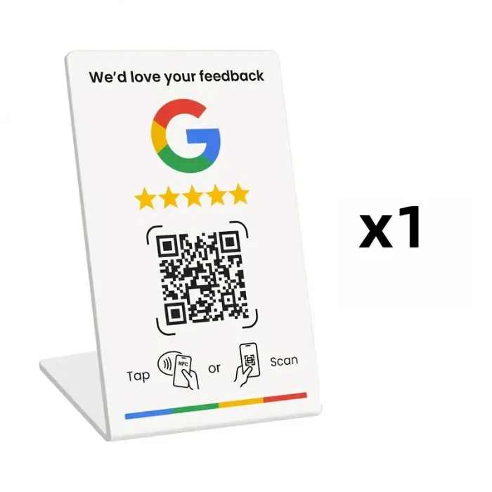 Google Review Plaque | Google Review NFC Code Panel - Fr restaurant bar