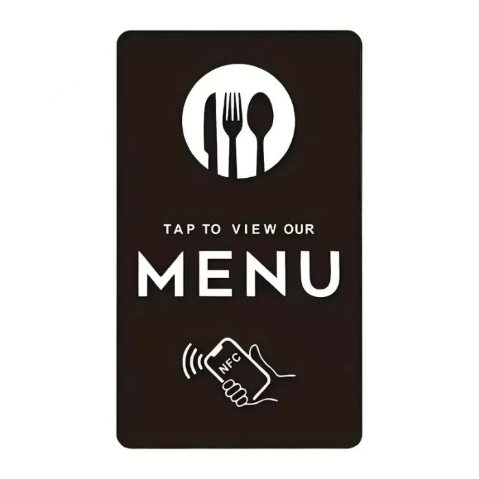 Restaurant bar menu NFC code plaque easy iPhone and Android compatible business