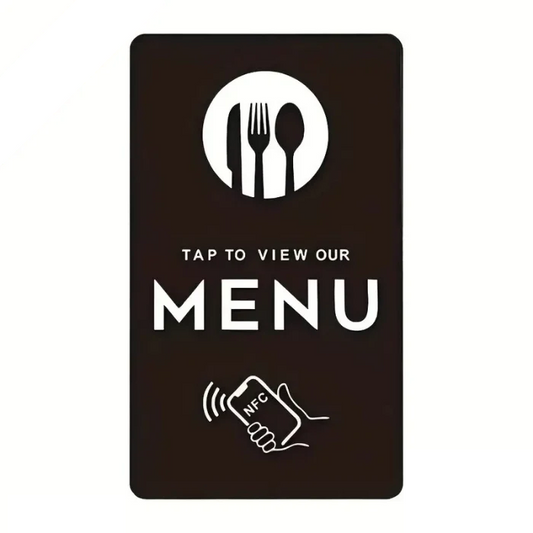 Placa de menú de restaurante bar con código NFC, fácil, compatible con iPhone y Android, para comercio