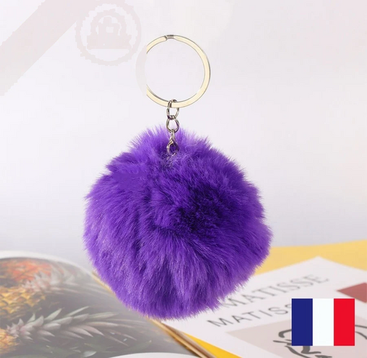Llavero de Joyería, Bolsa de Borlas, Pompón Suave de Piel, Moda Femenina, Idea de Regalo, Coche, Niña