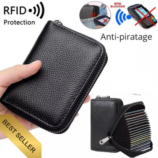 Cartera de piel sintética negra para hombre, tarjetero, monedero, billetera