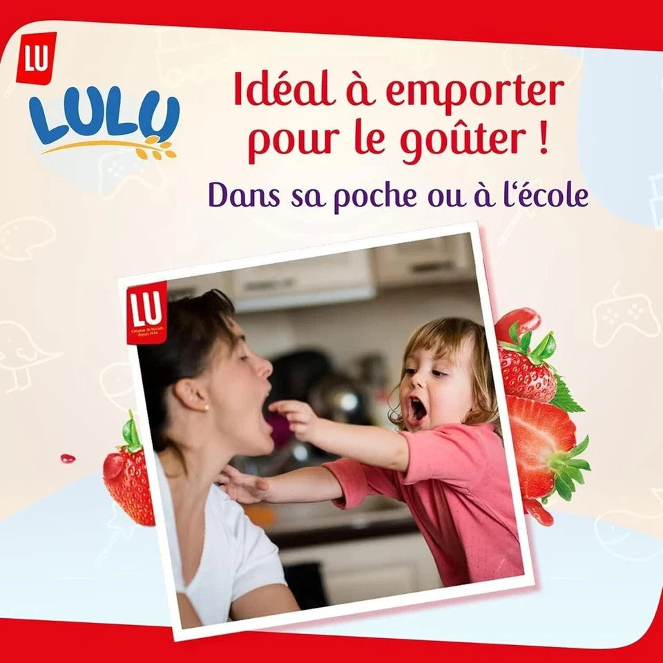 LU - LULU La Coqueline Fraise - 1 paquet 6 sachets de 4 Gâteaux moelleux fraise