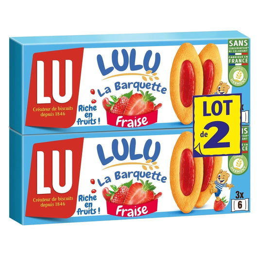 LU - La barquette fraise - Lot 2 paquets de biscuits fraise 120g