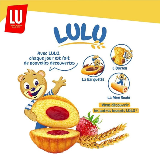 LU - LULU La Coqueline Fraise - 1 paquet 6 sachets de 4 Gâteaux moelleux fraise